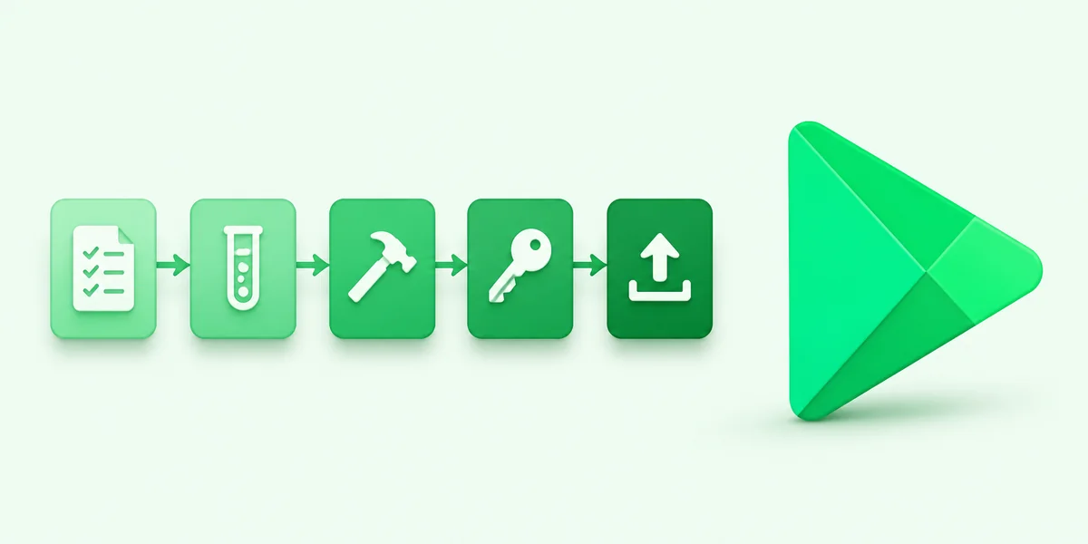 Android CI CD Pipeline Lint Test Build Sign ve Yayın Akışı Android CI/CD pipeline aşamaları lint test build sign Play Store upload yeşil tonlu akış şeması