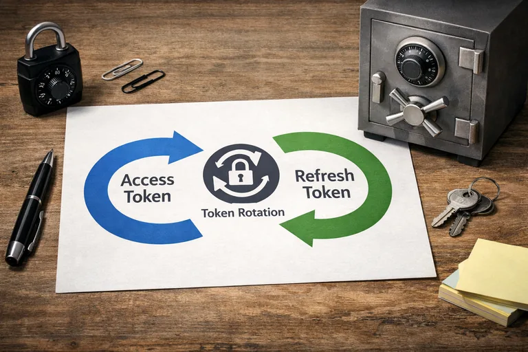 Yenileme akışı: eski yenileme belirtecinin iptali ve yeni çiftin üretilmesiyle rotasyon mantığı