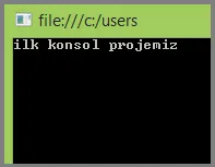C Shap Konsol Çıktı 1 FOTO: c shap konsol çıktı 1