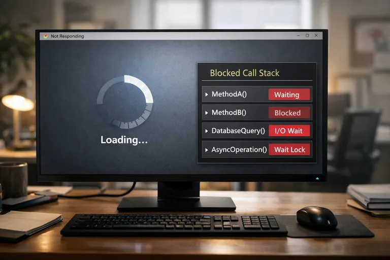 UI akışında senkron beklemenin iş parçacığı kuyruğunu tıkayarak zincirleme gecikmeler üretmesi