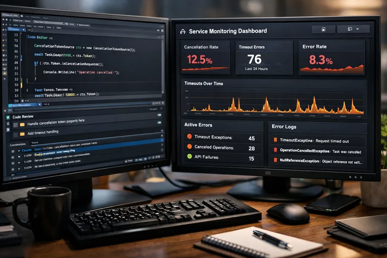 Bir serviste iptal, zaman aşımı ve hata izleme metriklerinin birlikte ele alınarak akışın kontrol altına alınması