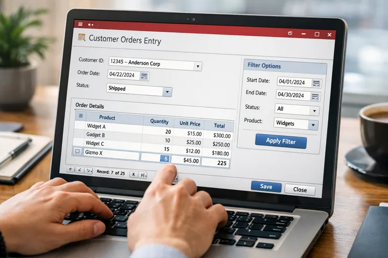 Parametreli sorgular ve alt form yapısı ile hızlandırılmış veri giriş ekranı akışı