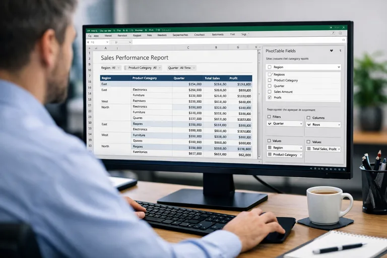 Pivot raporunda alan seçimi, filtreleme ve önbellek yönetimiyle yenileme süresini kısaltan tasarım yaklaşımı