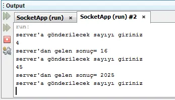 Client Çıktısı FOTO: Java Socket Programlama