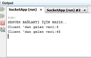 Server Çıktısı FOTO: Java Socket Programlama