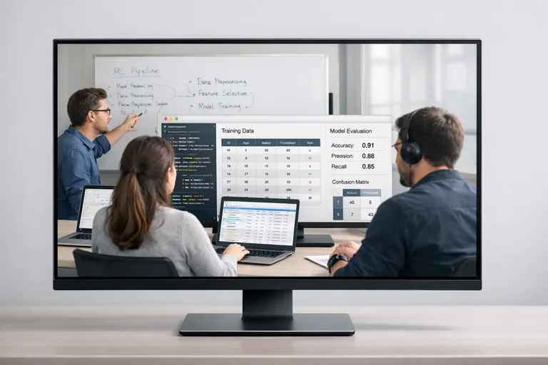 Python kodu, veri seti sütunları ve model çıktıları üzerinden eğitim planı hazırlayan yazılım ekibi
