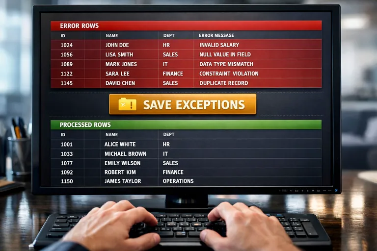 Hatalı satırların ayrıştırılıp kalan kayıtların işlenmeye devam ettiği toplu işlem yaklaşımı