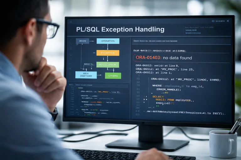 PL/SQL hata yakalama akışında exception bölümüyle kontrollü dönüş ve anlamlı hata kodu üretimi