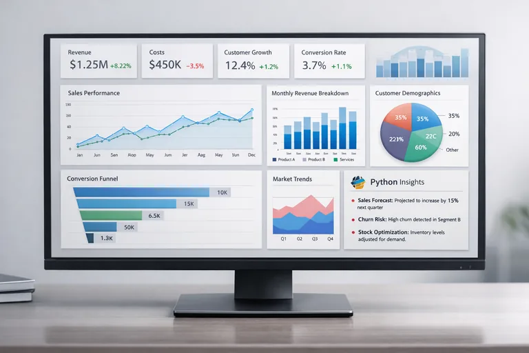 Grafikler, özet metrikler ve segment bazlı karşılaştırmalar tek ekranda anlaşılır bir karar paneli oluşturuyor
