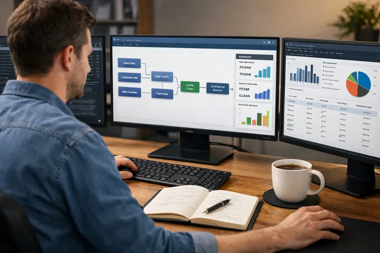 Çoklu tabloyu tek rapora birleştirme Birden çok dosyadan gelen tabloların aynı dönüşüm fonksiyonuyla işlenip tek raporda birleşmesi yaklaşımı