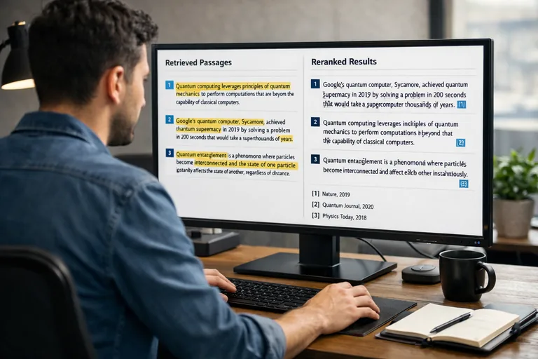 Kullanıcı sorusuna göre getirilen pasajların rerank edilip cevap içinde referans olarak sunulması