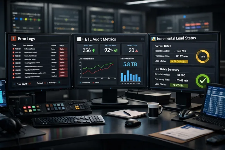 Hata yakalama, audit metrikleri ve artımlı yükleme adımlarını bir arada yöneten sürdürülebilir entegrasyon düzeni