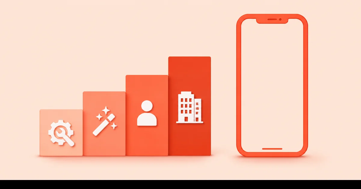 Telefon Uygulaması Yapma Yolları Dört Seçenek Kolajı Telefon uygulaması yapmanın dört yolu kendin yap no-code freelancer ajans karşılaştırma kolajı