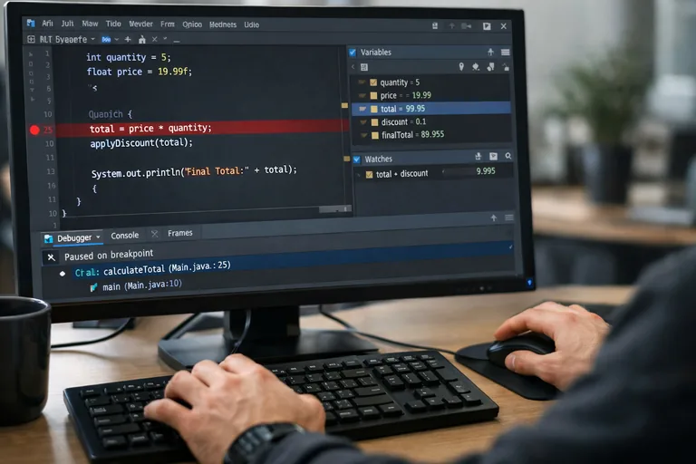 Hata ayıklama ekranında breakpoint ile adım adım ilerleyen akışın yanında beklenen ve gerçek değerlerin karşılaştırılması