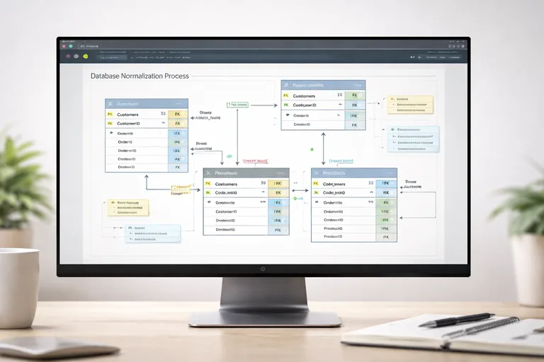 Normalizasyon adımları, birincil anahtarlar ve ilişki diyagramları üzerinden düzenlenen veri tabloları