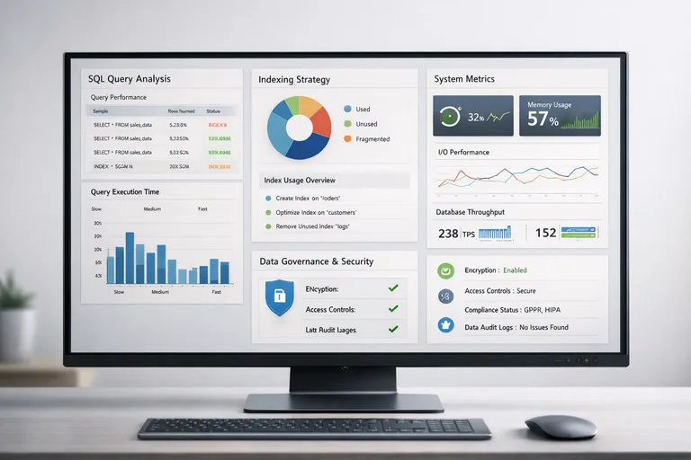 Sorgu performansı, indeks seçimi ve veri bütünlüğü kontrolleriyle optimize edilen ilişkisel yapı